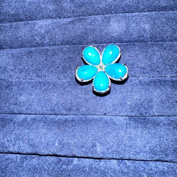 Sleeping Beauty Turquoise Flower Ring - Picture 3 of 4